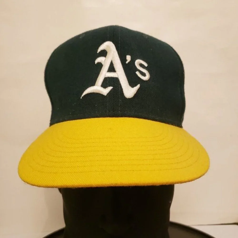 Oakland Athletics A's New Era Diamond Col Fitted Wool Hat MLB Size 7 Made in USA